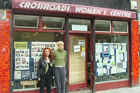 Kay Adshead and Sian Evans outside the Crossroads Women's Centre